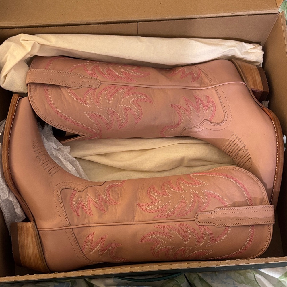 Pink Tecovas Annie Boots